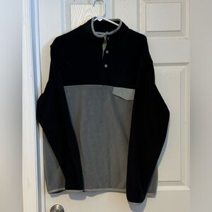 Southern Grit Men's Black Gray 1/4 Snap Button Collar Pullover Fleece Sweater LG